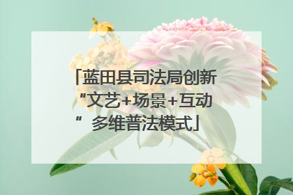 蓝田县司法局创新“文艺+场景+互动”多维普法模式