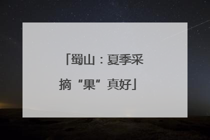 蜀山：夏季采摘“果”真好