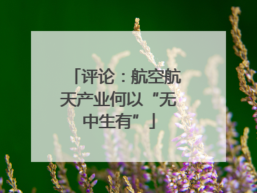 评论：航空航天产业何以“无中生有”