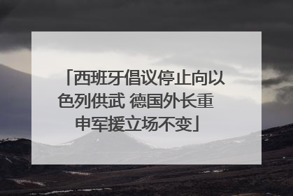 西班牙倡议停止向以色列供武 德国外长重申军援立场不变