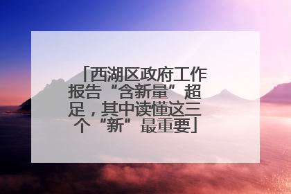 西湖区政府工作报告“含新量”超足，其中读懂这三个“新”最重要