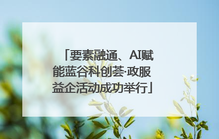 要素融通、AI赋能蓝谷科创荟·政服益企活动成功举行