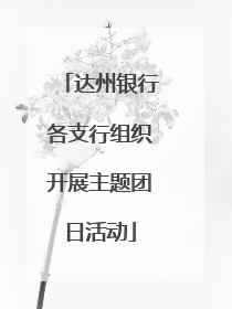 达州银行各支行组织开展主题团日活动