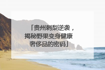 贵州刺梨逆袭，揭秘野果变身健康奢侈品的密码