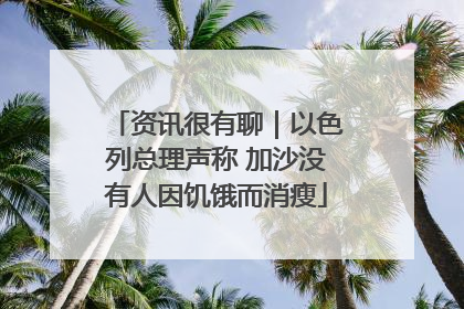 资讯很有聊｜以色列总理声称 加沙没有人因饥饿而消瘦