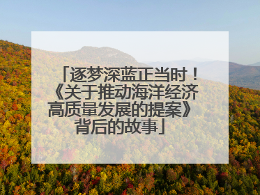 逐梦深蓝正当时！《关于推动海洋经济高质量发展的提案》背后的故事