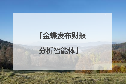 金蝶发布财报分析智能体