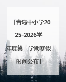 青岛中小学2025-2026学年度第一学期寒假时间公布