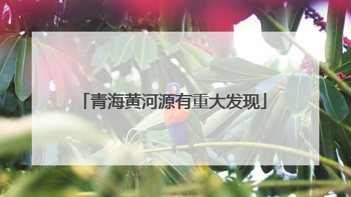 青海黄河源有重大发现