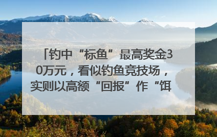 钓中“标鱼”最高奖金30万元，看似钓鱼竞技场，实则以高额“回报”作“饵”……｜今晚九点半
