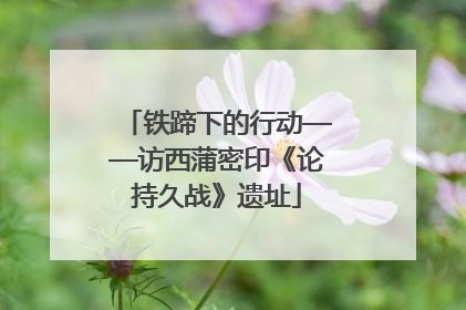 铁蹄下的行动——访西蒲密印《论持久战》遗址