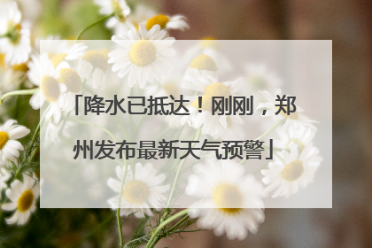 降水已抵达！刚刚，郑州发布最新天气预警