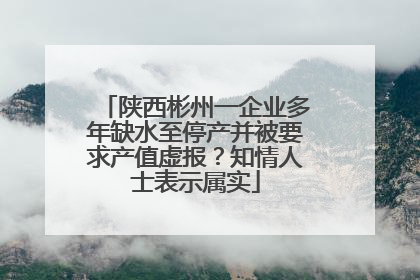 陕西彬州一企业多年缺水至停产并被要求产值虚报？知情人士表示属实