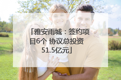 雅安雨城：签约项目6个 协议总投资51.5亿元