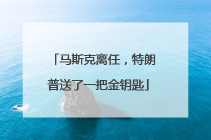 马斯克离任，特朗普送了一把金钥匙