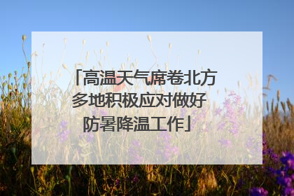高温天气席卷北方 多地积极应对做好防暑降温工作