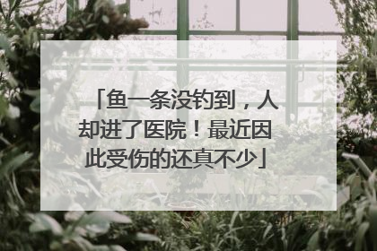 鱼一条没钓到，人却进了医院！最近因此受伤的还真不少