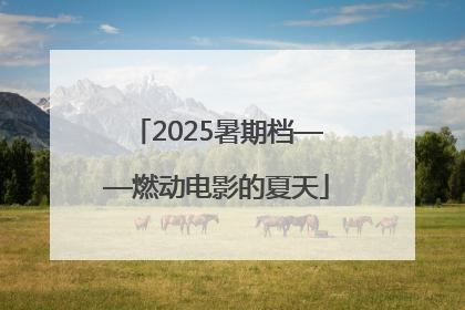 2025暑期档——燃动电影的夏天