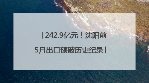 242.9亿元！沈阳前5月出口额破历史纪录