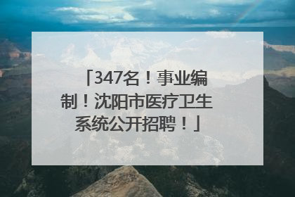 347名！事业编制！沈阳市医疗卫生系统公开招聘！