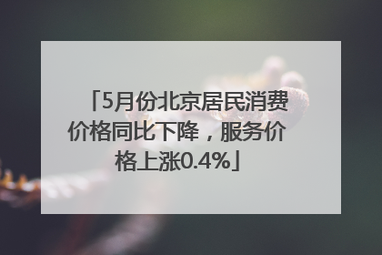 5月份北京居民消费价格同比下降，服务价格上涨0.4%