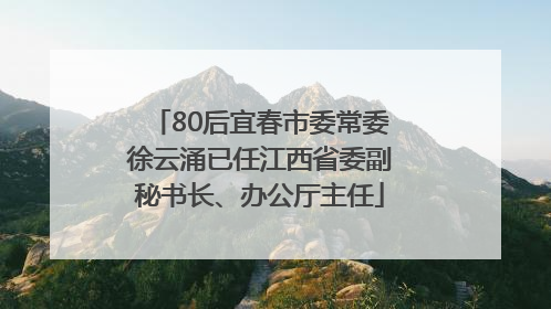 80后宜春市委常委徐云涌已任江西省委副秘书长、办公厅主任