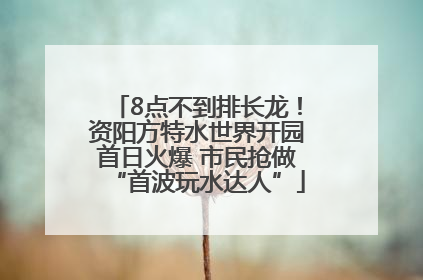 8点不到排长龙！资阳方特水世界开园首日火爆 市民抢做“首波玩水达人”